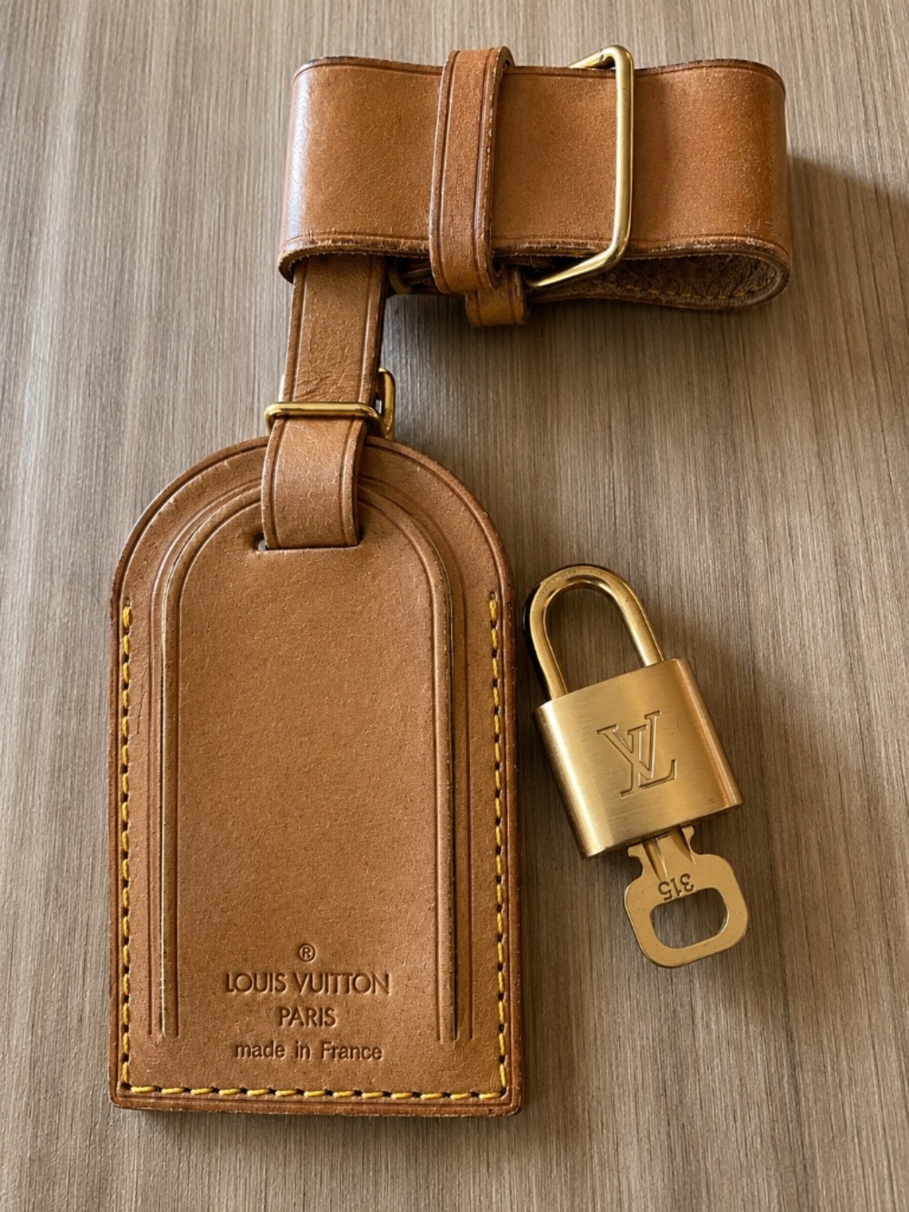 Louis Vuitton Padlock & Key Set #315 🔑 Authentic LV Brass Lock + Luggage Strap